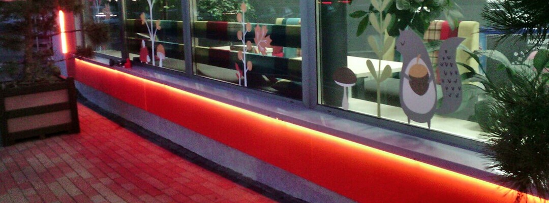 Архитектурное освещение фасадов зданий (контурная подсветка) А100